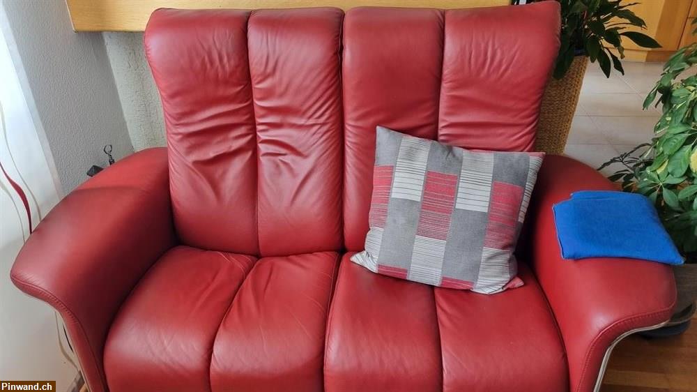 Bild 1: 2er Leder Sofa zu verkaufen verkaufen