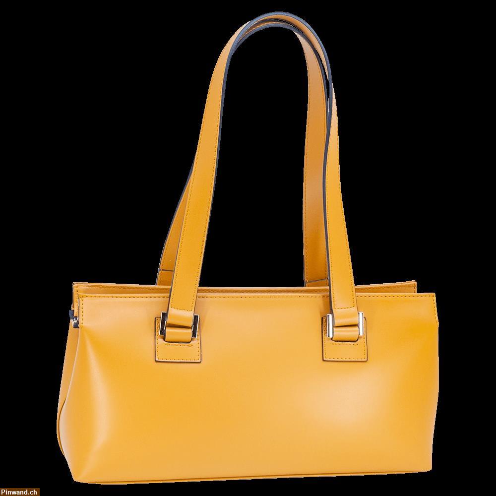 Bild 1: Leder Umhängetasche Handtasche Yasmin Caramel