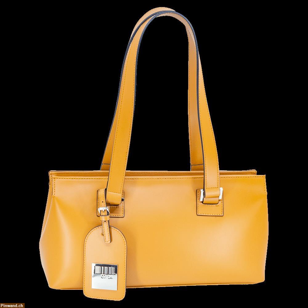 Bild 2: Leder Umhängetasche Handtasche Yasmin Caramel