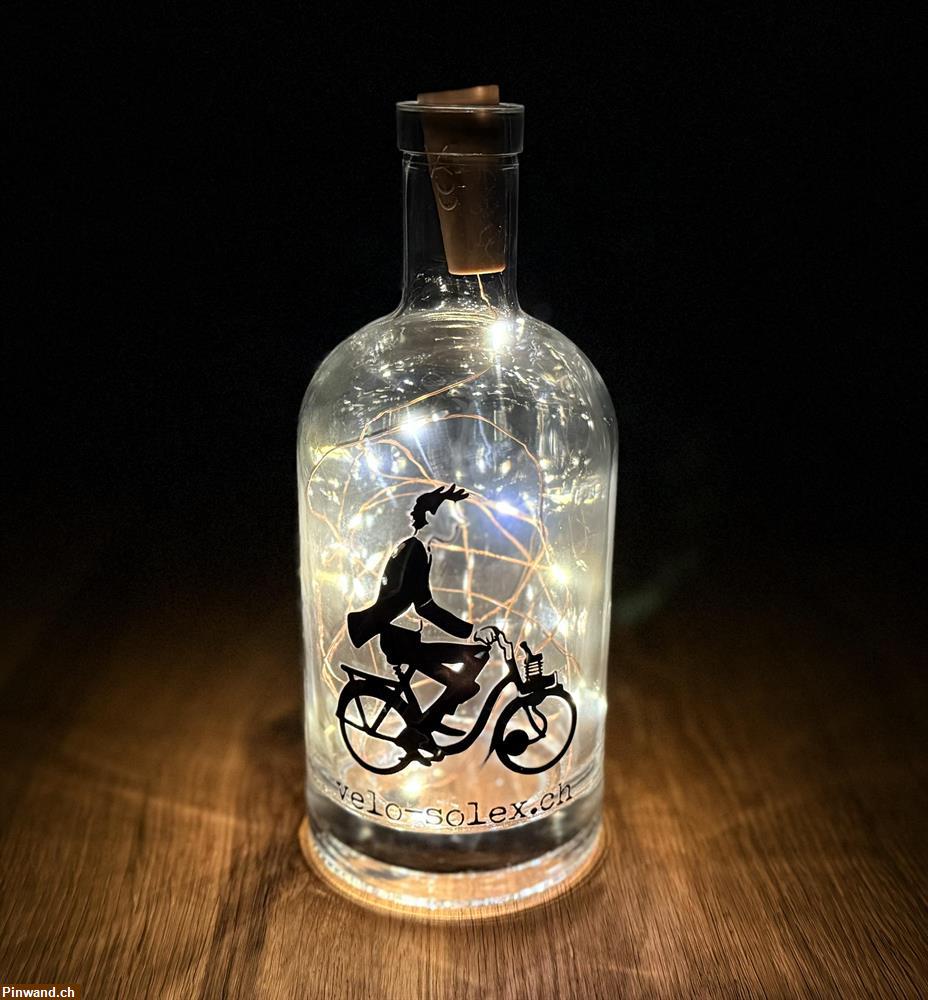 Bild 1: Velosolex Flasche mit LED Beleuchtung zu verkaufen