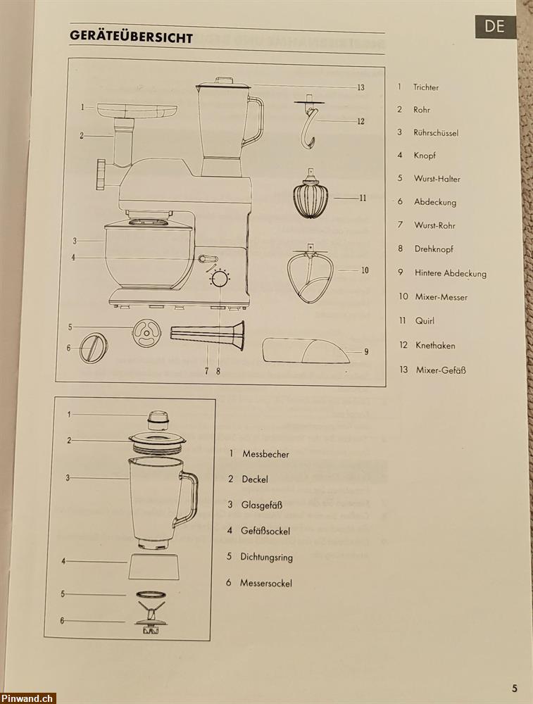 Bild 3: Küchenmaschine mit div.Zubehör zu verkaufen