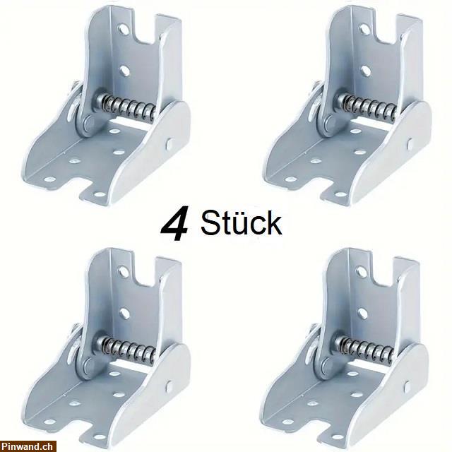 Bild 2: Verkauf: 4 Metallklappen Bein Halterungen