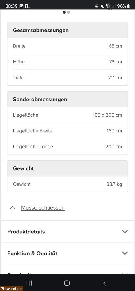 Bild 2: Neues Bett mit Stauraum zu verkaufen