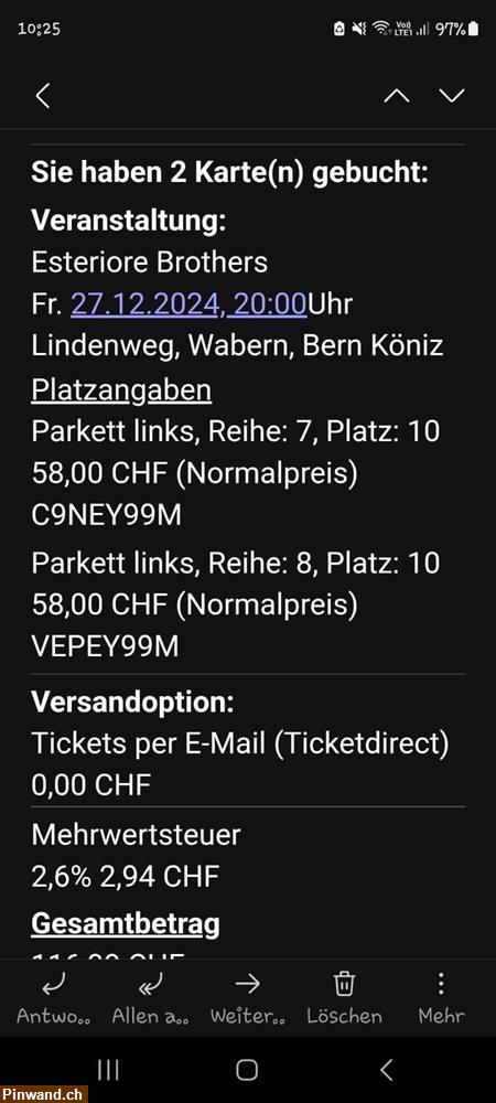 Bild 1: Tickets Esteriore Brothers, 27.12.24