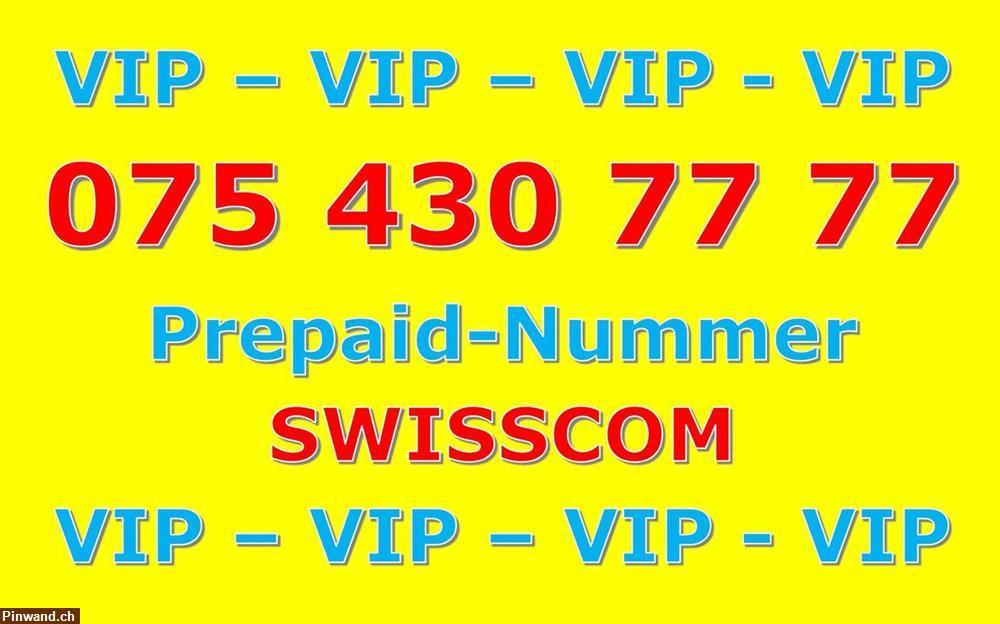 Bild 1: Natelnummer VIP 075 430 77 77 (PREPAID)