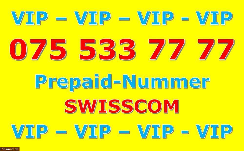 Bild 1: Natelnummer VIP 075 533 77 77 (PREPAID)