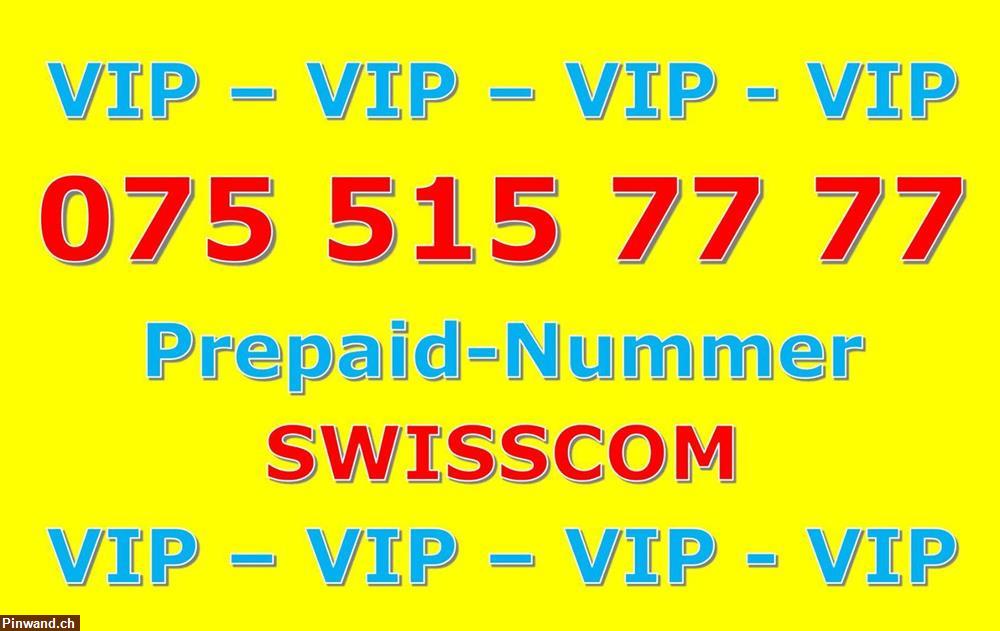 Bild 1: Natelnummer VIP 075 515 77 77 (PREPAID)