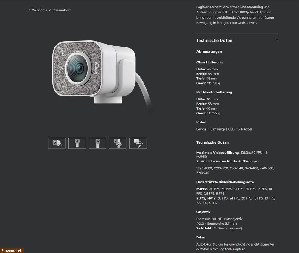 Bild 5: Live-Stream Full HD Kamera: Logitech Stream Cam USB-C