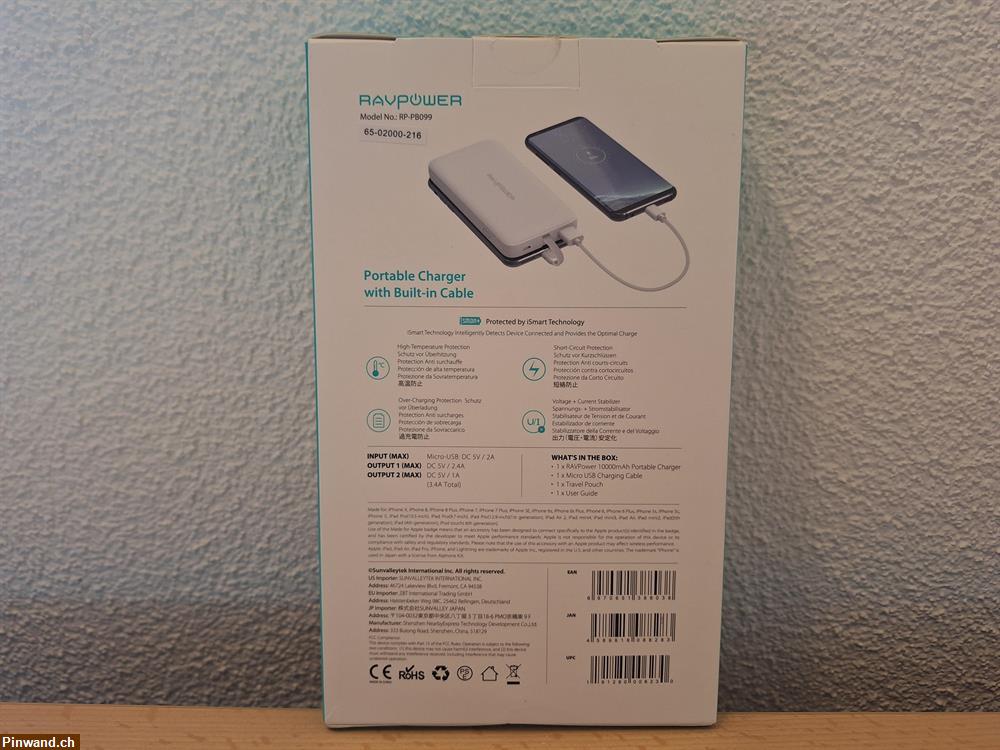 Bild 7: Powerbank 10000 mAh RAVPower RP-PB099 Lightning