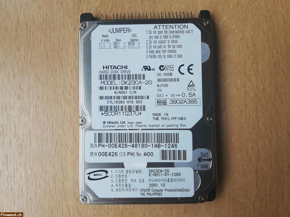 Bild 1: 2.5" HDD IDE Hitachi DK23CA-20 20 GB