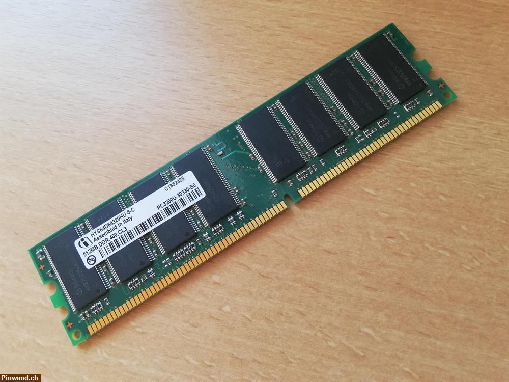 Bild 1: Arbeitsspeicher (RAM) 512MB DDR-400 CL3 PC32000 Infineon