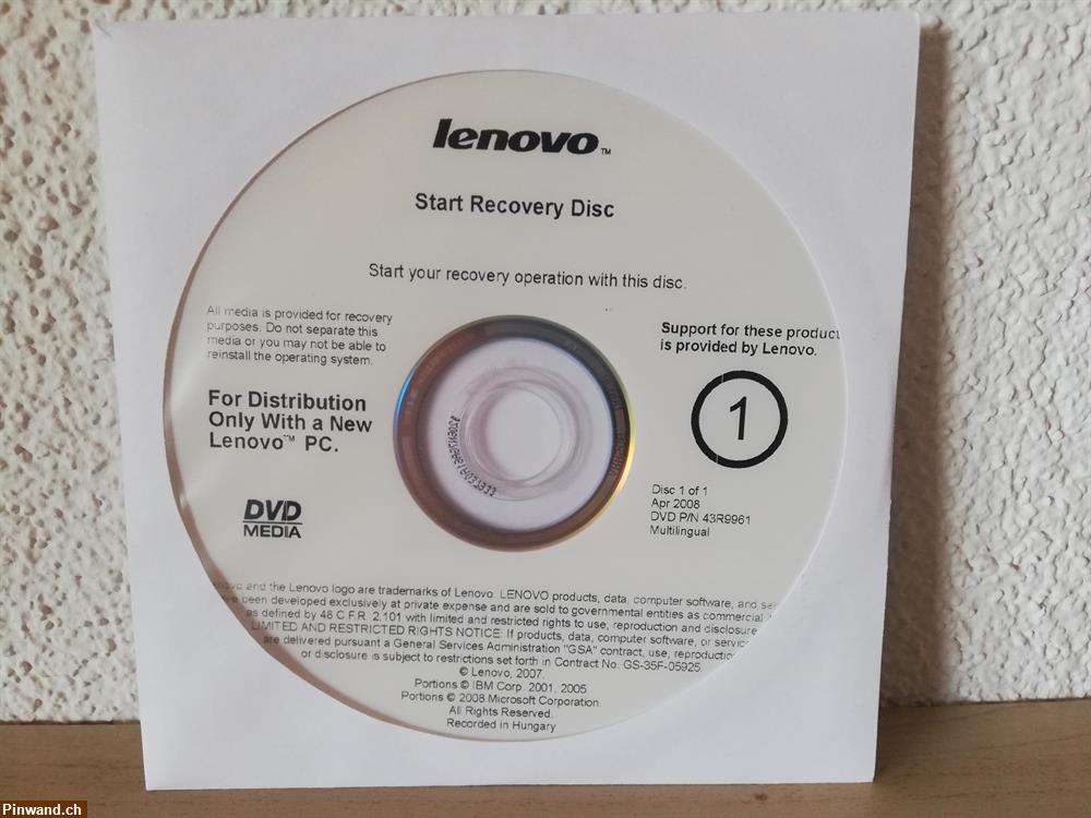 Bild 2: Lenovo Windows Vista Business Recovery DVD SET