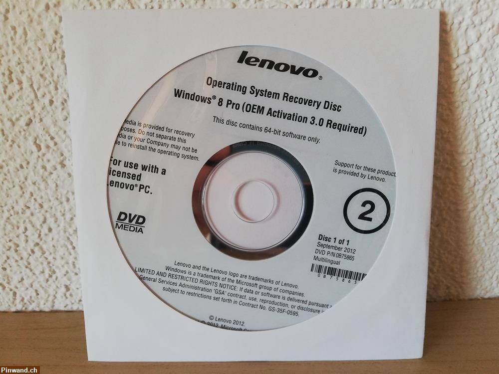 Bild 9: Lenovo Windows 8 Pro Recovery DVD SET