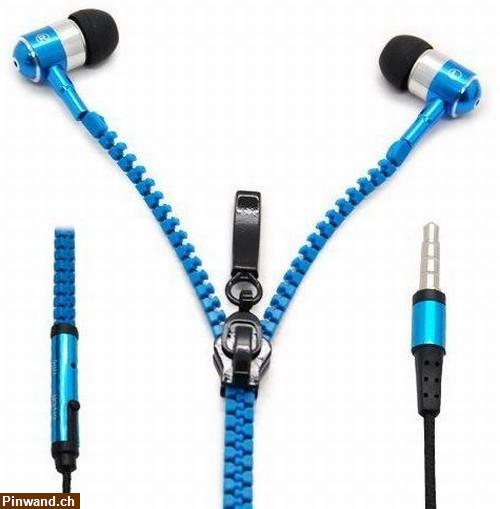 Bild 1: Coole Kopfhörer mit Kabel 3.5mm in-Ear Zipper Earphone Stereo Headset